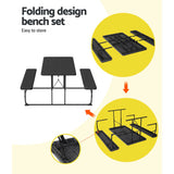 NNEDSZ 3 PCS Outdoor Dining Set Picnic Patio Bench Set Camp Folding Table HDPE