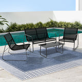 NNEDSZ Outdoor Lounge Setting Garden Patio Furniture Textilene Sofa Table Chair