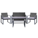 NNEDSZ 4PC Outdoor Furniture Patio Table Chair Black