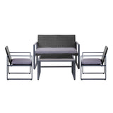 NNEDSZ 4PC Outdoor Furniture Patio Table Chair Black