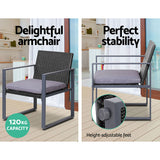 NNEDSZ 4PC Outdoor Furniture Patio Table Chair Black