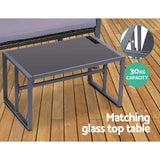 NNEDSZ 4PC Outdoor Furniture Patio Table Chair Black