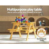NNEDSZ Kids Outdoor Table and Chairs Picnic Bench Seat Children Wooden Indoor