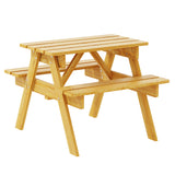 NNEDSZ Kids Outdoor Table and Chairs Picnic Bench Seat Umbrella Children Wooden