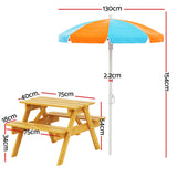 NNEDSZ Kids Outdoor Table and Chairs Picnic Bench Seat Umbrella Children Wooden