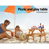 NNEDSZ Kids Outdoor Table and Chairs Picnic Bench Seat Umbrella Children Wooden