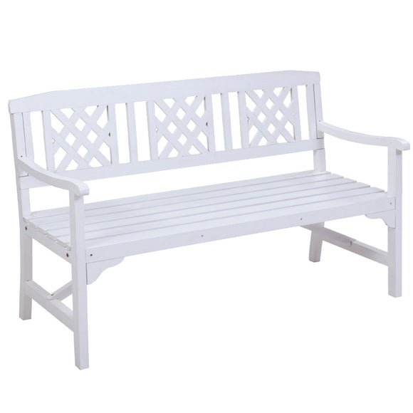 NNEDSZ Bench 3 Seat Patio Furniture Timber Outdoor Lounge Chair White