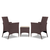NNEDSZ 3 Piece Rattan Outdoor Furniture Set - Brown