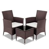 NNEDSZ 3 Piece Rattan Outdoor Furniture Set - Brown