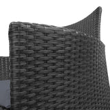 NNEDSZ  3 Piece Wicker Outdoor Furniture Set - Black