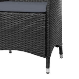 NNEDSZ  3 Piece Wicker Outdoor Furniture Set - Black