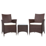 NNEDSZ 3 Piece Wicker Outdoor Furniture Set - Brown