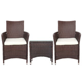 NNEDSZ 3 Piece Wicker Outdoor Furniture Set - Brown