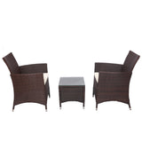 NNEDSZ 3 Piece Wicker Outdoor Furniture Set - Brown