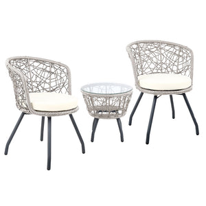 NNEDSZ Outdoor Patio Chair and Table - Grey