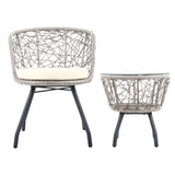 NNEDSZ Outdoor Patio Chair and Table - Grey