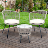 NNEDSZ Outdoor Patio Chair and Table - Grey