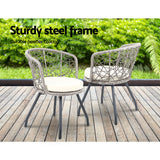 NNEDSZ Outdoor Patio Chair and Table - Grey