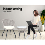 NNEDSZ Outdoor Patio Chair and Table - Grey