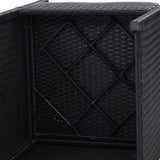 NNEDSZ of 2 Outdoor Dining Chairs Wicker Chair Patio Garden Furniture Setting Lounge Cafe Cushion Bistro Set Gardeon Black