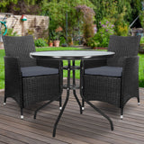 NNEDSZ Outdoor Furniture Dining Chair Table Bistro Set Wicker Patio Setting Tea Coffee Cafe Bar Set