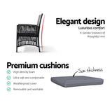 NNEDSZ Outdoor Furniture Dining Chairs Wicker Garden Patio Cushion Black 3PCS Tea Coffee Cafe Bar Set