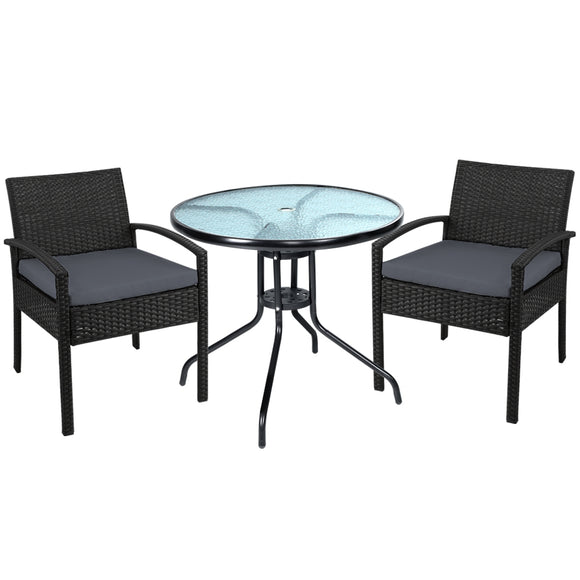 NNEDSZ Furniture Dining Chairs Wicker Garden Patio Cushion Black 3PCS Sofa Set Tea Coffee Cafe Bar Set