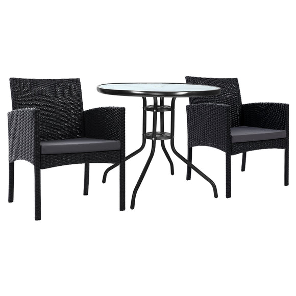 NNEDSZ Outdoor Bistro Chairs Patio Furniture Dining Chair Wicker Garden Cushion Tea Coffee Cafe Bar Set