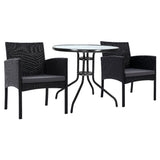 NNEDSZ Outdoor Bistro Chairs Patio Furniture Dining Chair Wicker Garden Cushion Tea Coffee Cafe Bar Set