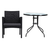 NNEDSZ Outdoor Bistro Chairs Patio Furniture Dining Chair Wicker Garden Cushion Tea Coffee Cafe Bar Set