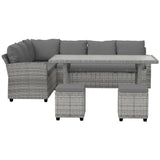 NNEDSZ 9-Seater Outdoor Dining Set Patio Furniture Wicker Lounge Table Chairs