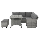NNEDSZ 9-Seater Outdoor Dining Set Patio Furniture Wicker Lounge Table Chairs
