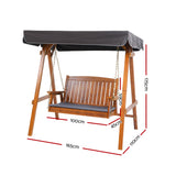 NNEDSZ  Swing Chair Wooden Garden Bench Canopy 2 Seater Outdoor Furniture