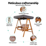 NNEDSZ  Swing Chair Wooden Garden Bench Canopy 2 Seater Outdoor Furniture