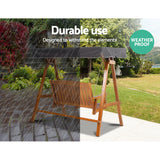 NNEDSZ  Swing Chair Wooden Garden Bench Canopy 2 Seater Outdoor Furniture