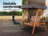 NNEDSZ  Swing Chair Wooden Garden Bench Canopy 2 Seater Outdoor Furniture