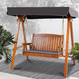 NNEDSZ  Swing Chair Wooden Garden Bench Canopy 2 Seater Outdoor Furniture