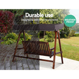 NNEDSZ Wooden Swing Chair Garden Bench Canopy 3 Seater Outdoor Furniture