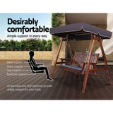 NNEDSZ Wooden Swing Chair Garden Bench Canopy 3 Seater Outdoor Furniture