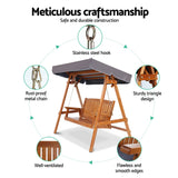 NNEDSZ Swing Chair Garden Bench Canopy 3 Seater Outdoor Furniture