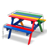 NNEDSZ Kids Wooden Picnic Table Set with Umbrella
