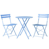 NNEDSZ Outdoor Setting Table and Chairs Folding Bistro Set Patio Furniture Blue