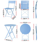 NNEDSZ Outdoor Setting Table and Chairs Folding Bistro Set Patio Furniture Blue