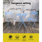 NNEDSZ Outdoor Setting Table and Chairs Folding Bistro Set Patio Furniture Blue