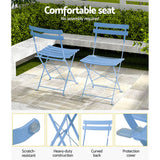 NNEDSZ Outdoor Setting Table and Chairs Folding Bistro Set Patio Furniture Blue