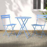 NNEDSZ Outdoor Setting Table and Chairs Folding Bistro Set Patio Furniture Blue