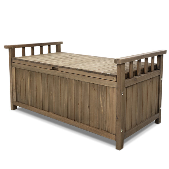 NNEDSZ Outdoor Storage Box Wooden Garden Bench Chest Toy Tool Sheds Furniture
