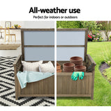 NNEDSZ Outdoor Storage Box Wooden Garden Bench Chest Toy Tool Sheds Furniture