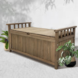 NNEDSZ Outdoor Storage Box Wooden Garden Bench Chest Toy Tool Sheds Furniture