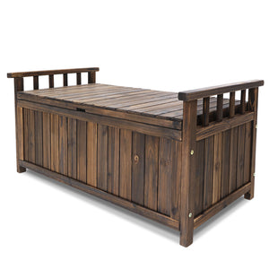 NNEDSZ Outdoor Storage Box Wooden Garden Bench Chest Toy Tool Sheds Furniture